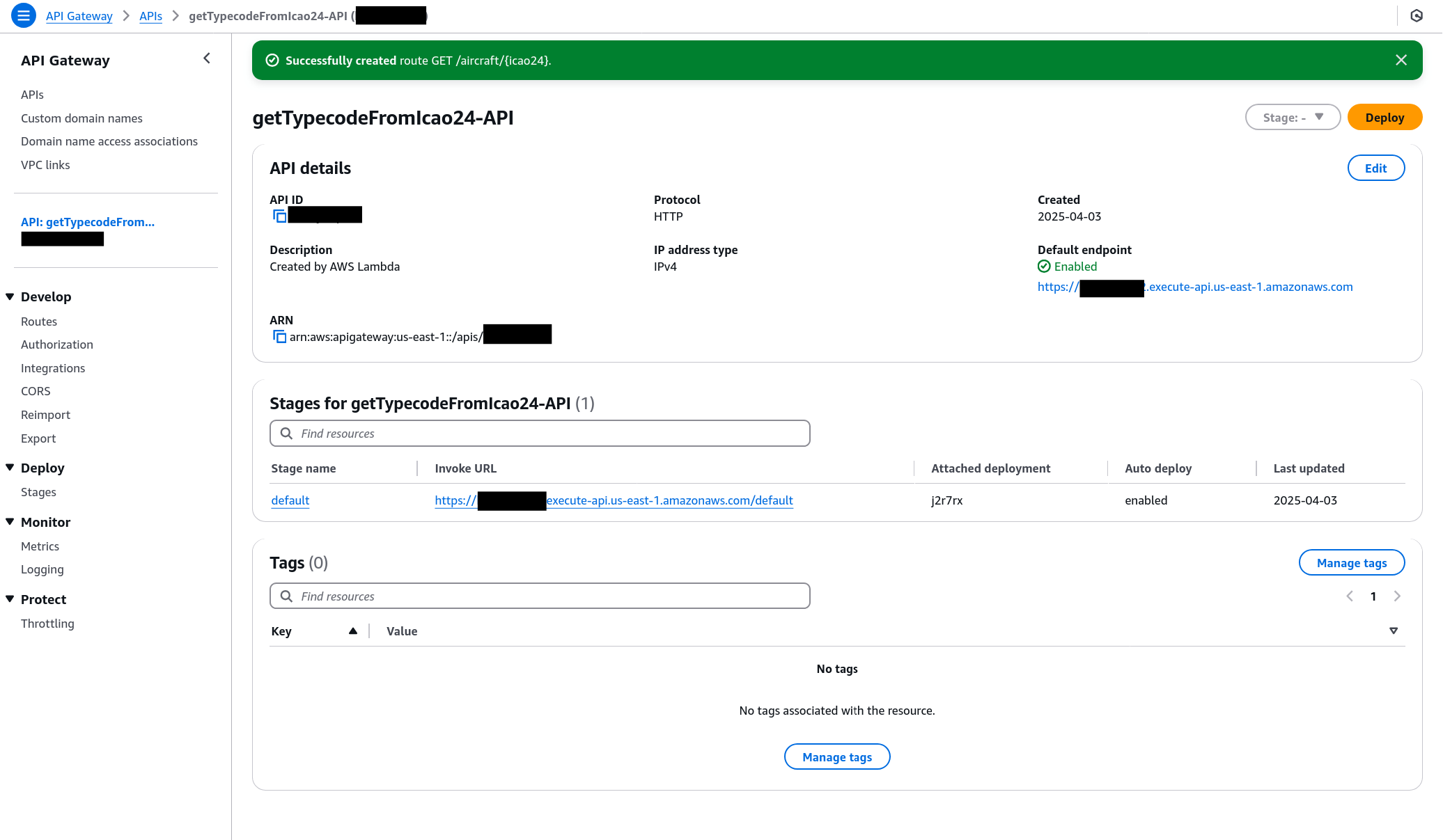 API Gateway Route