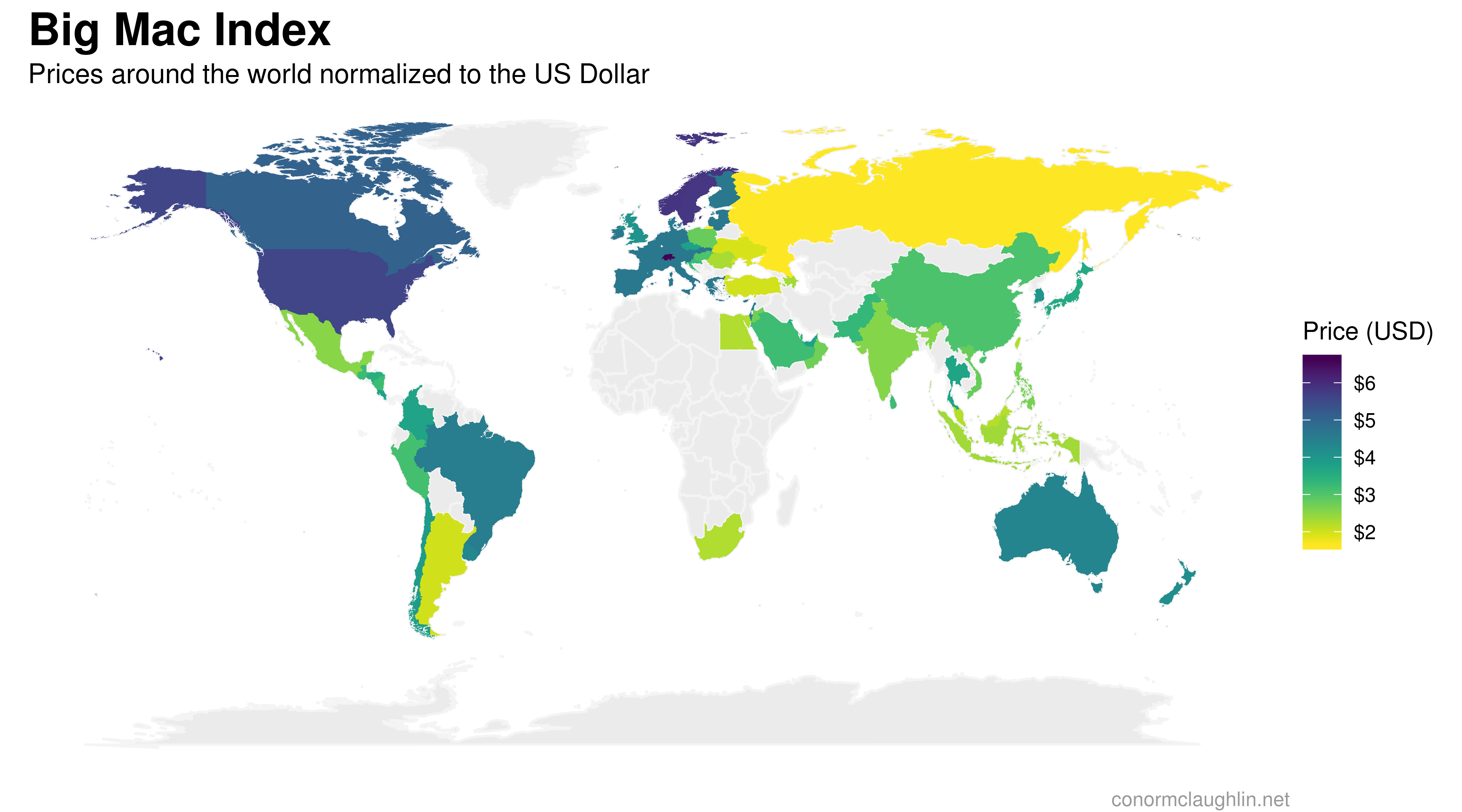Big Mac Prices in Dollars