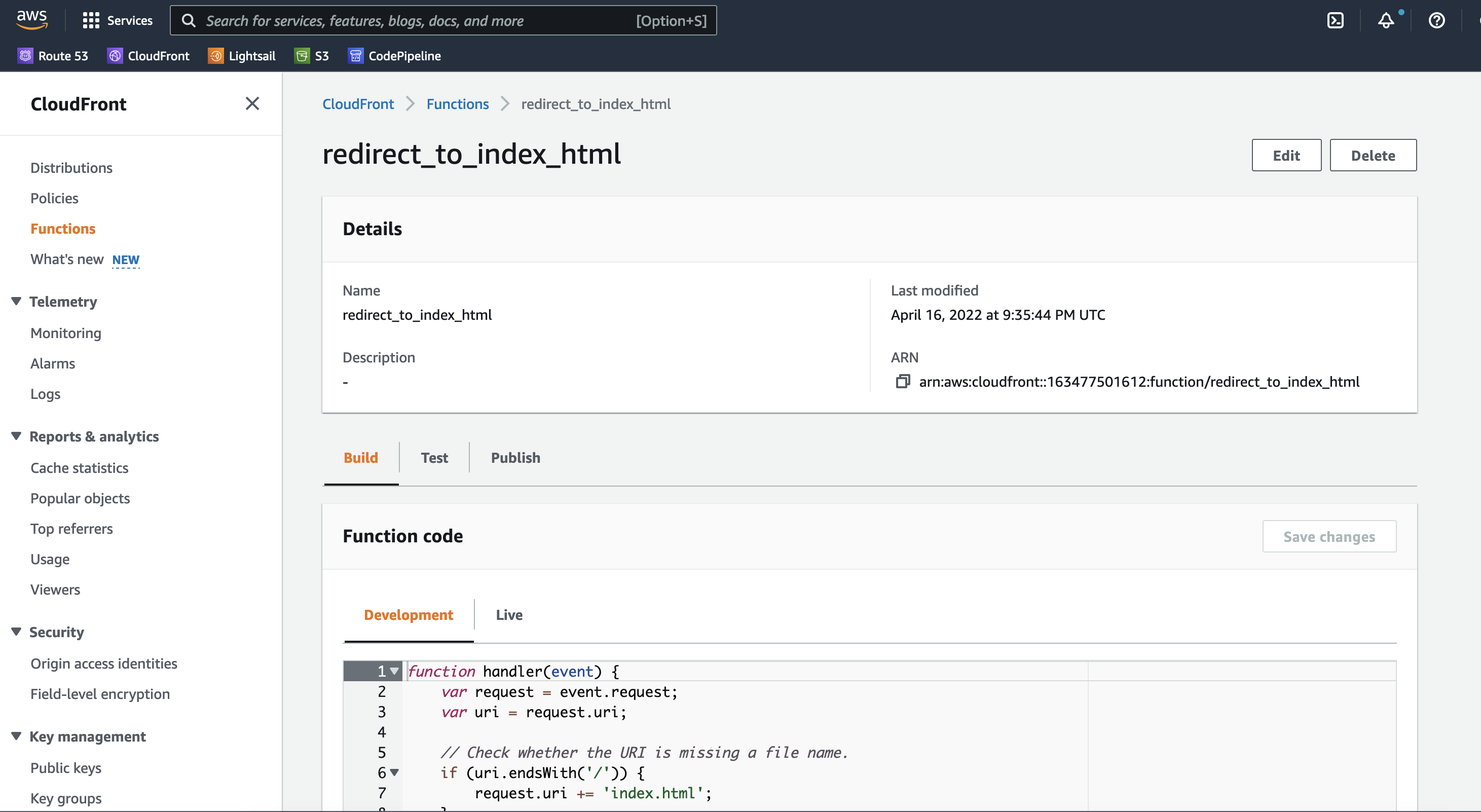 CloudFront Function Setup