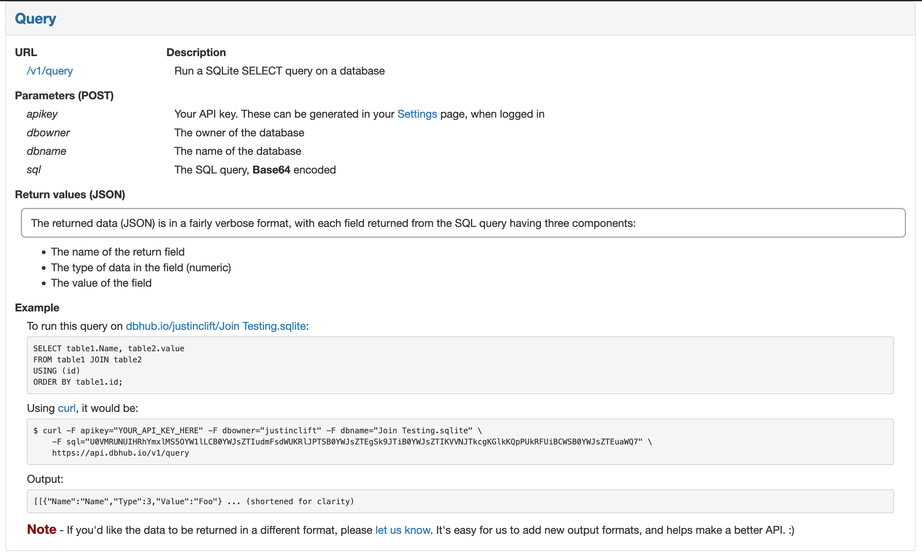DBHub Query API Documentation