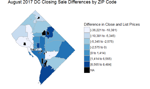 Choropleth Sales Difference by ZIP Code