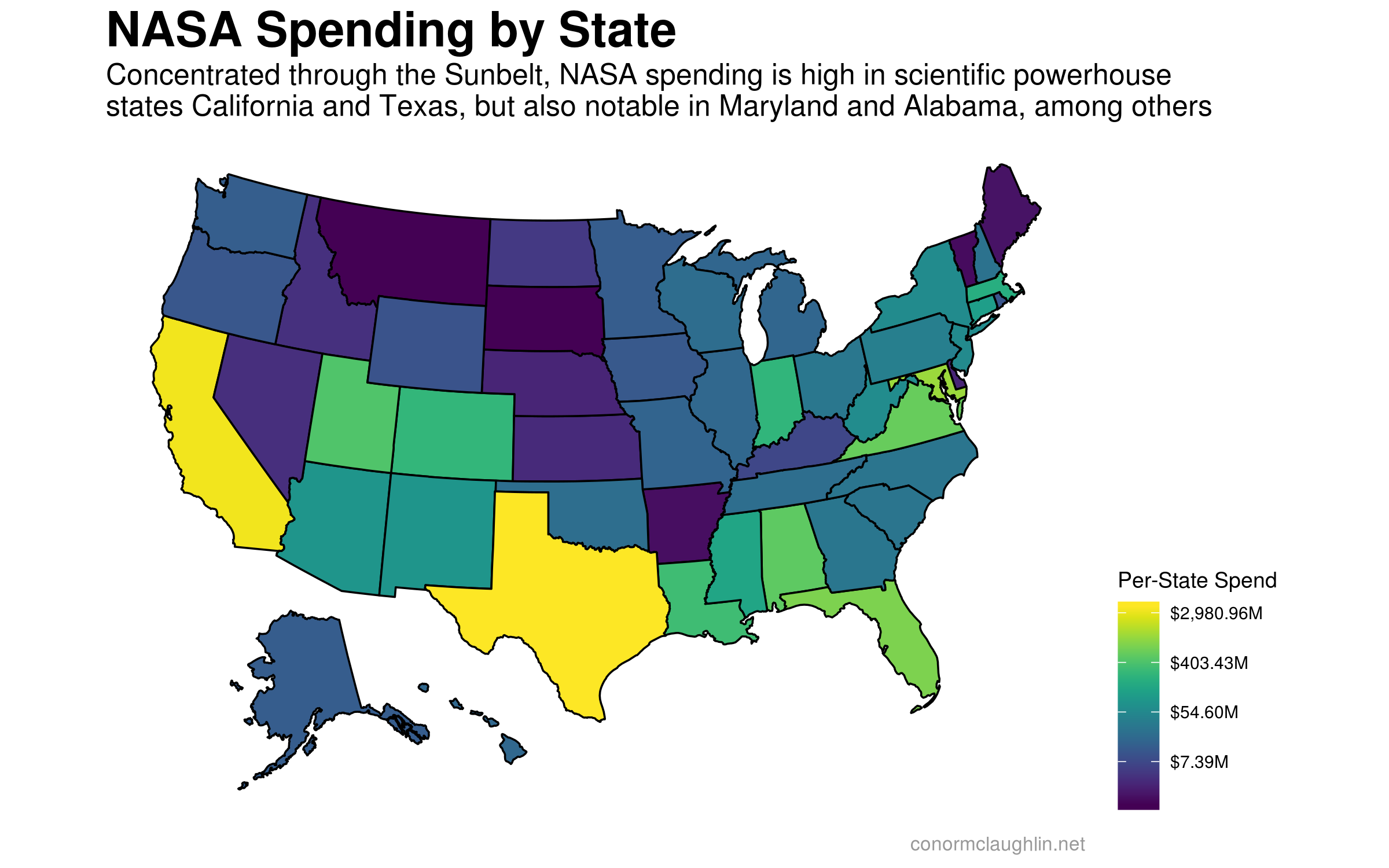 Map of NASA Spending