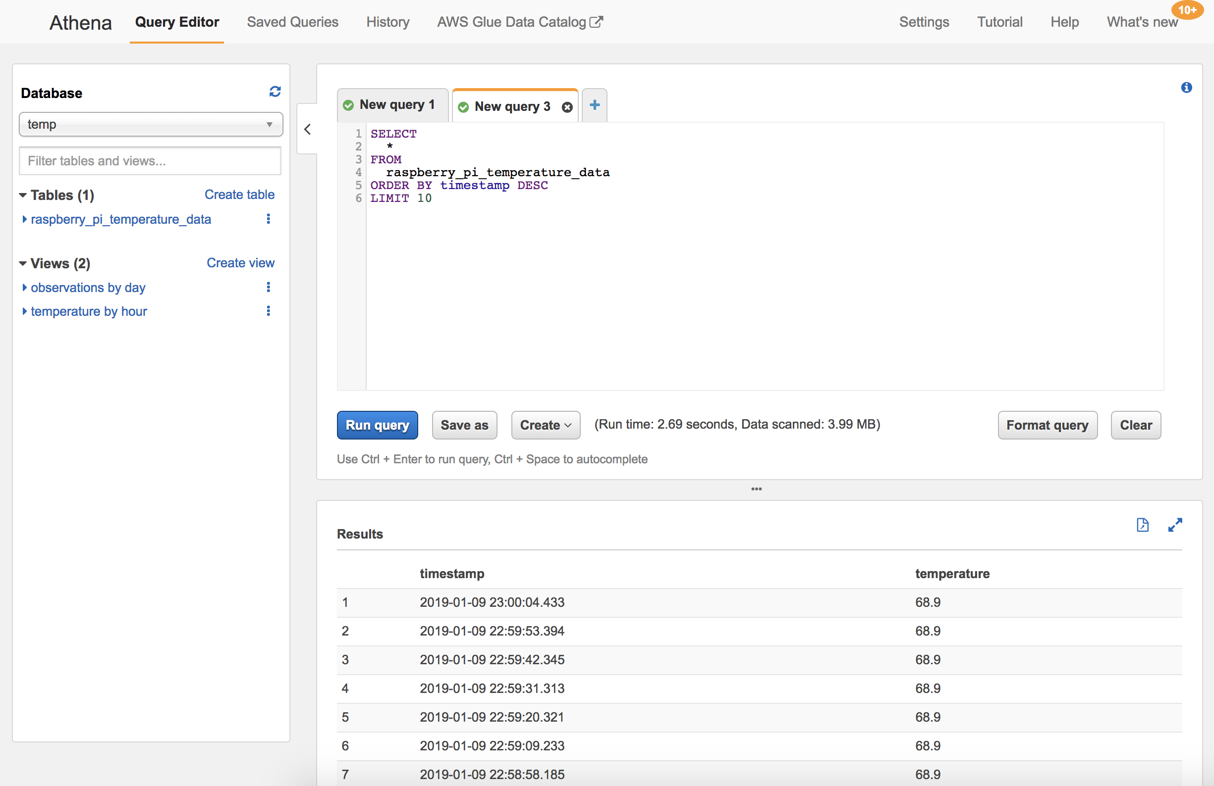 Athena Query Interface