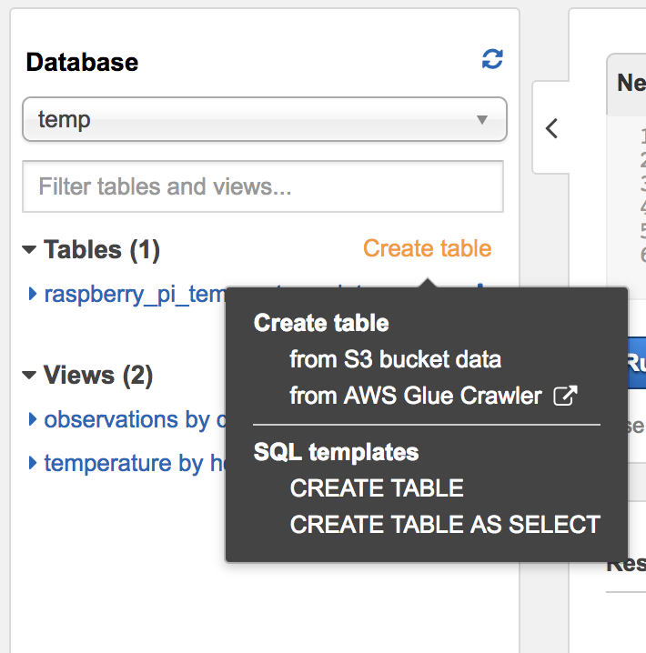 Athena Create Table