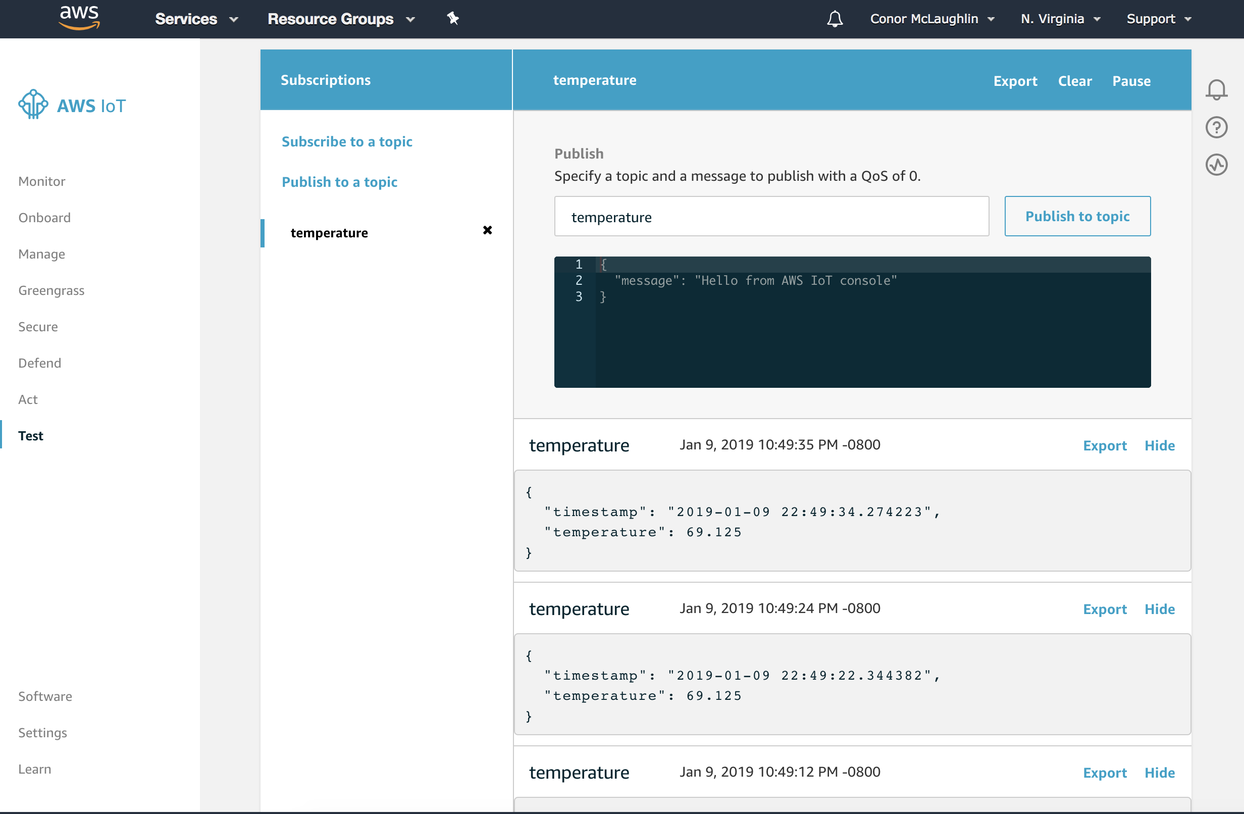 AWS IoT Message Viewer